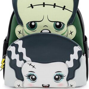 Loungefly Universal Monsters Frankie and Bride Cosplay Mini Backpack Bag